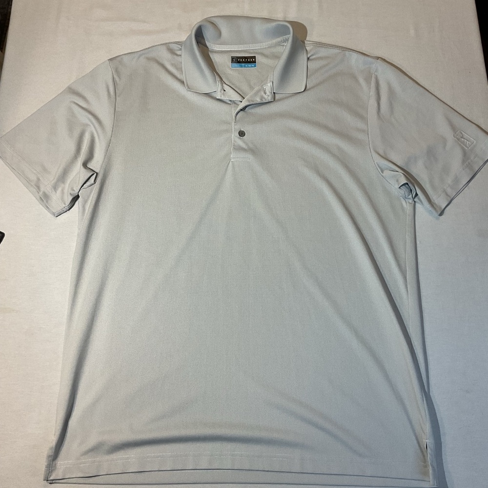 PGA Tour White w/Black Dots Short‎ Sleeve Athletic Golf Polo Shirt, Size XL
